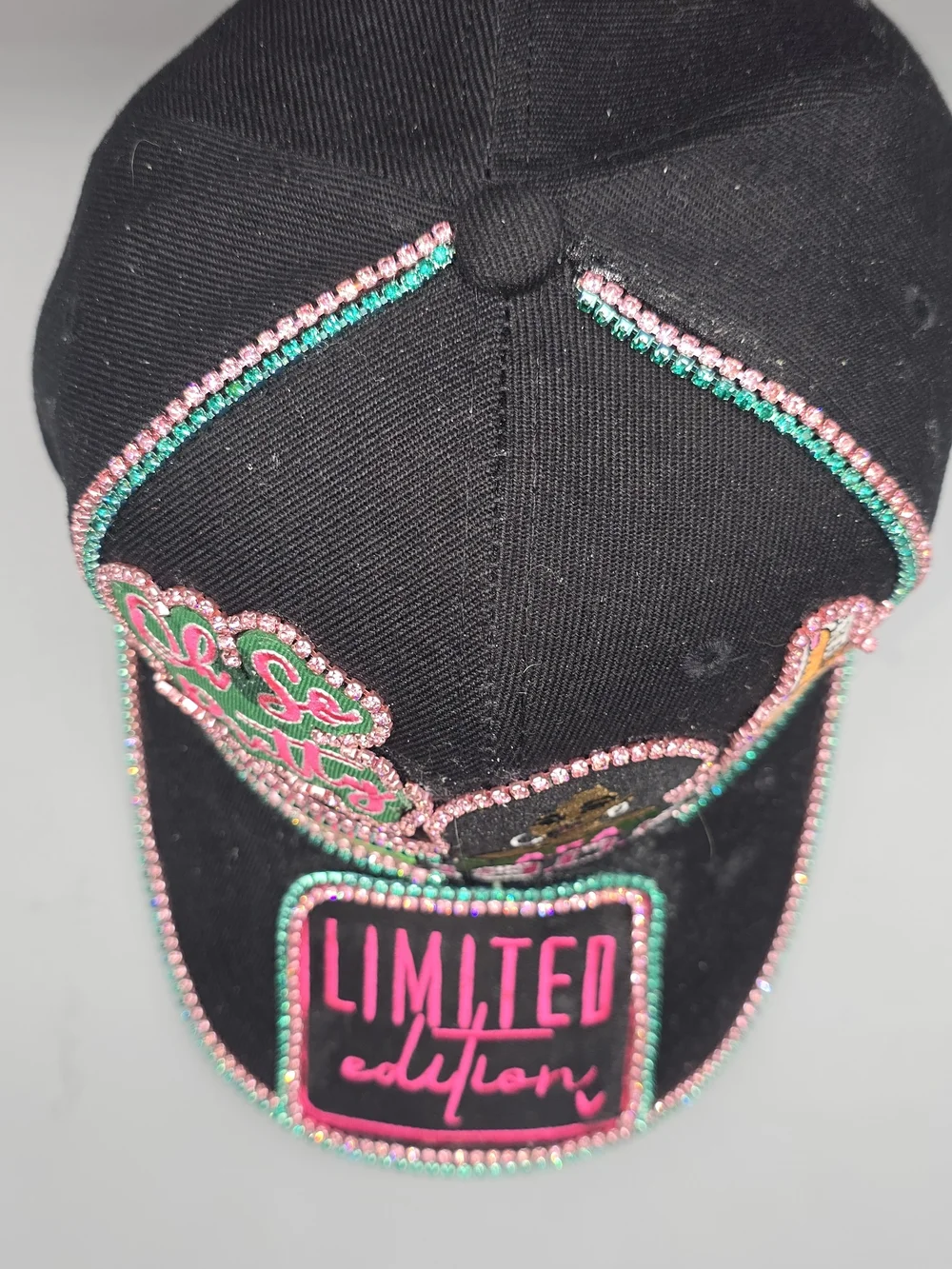 Limited Edition Black & Pink Embellished Baseball Cap - AKA 1908